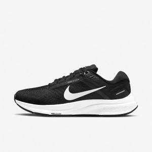 παπουτσια για τρεξιμο Nike Air Zoom Structure 24 δρομου γυναικεια μαυρα ασπρα | NK293XGQ