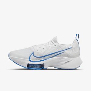παπουτσια για τρεξιμο Nike Air Zoom Tempo NEXT% δρομου ανδρικα ασπρα Πλατίνα μαυρα μπλε | NK526YCR