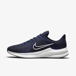 παπουτσια για τρεξιμο Nike Downshifter 11 δρομου ανδρικα σκουρο μπλε σκούρο οψιάνος ασπρα | NK024TYQ