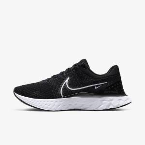 παπουτσια για τρεξιμο Nike React Infinity Run Flyknit 3 δρομου ανδρικα μαυρα ασπρα | NK693LCY