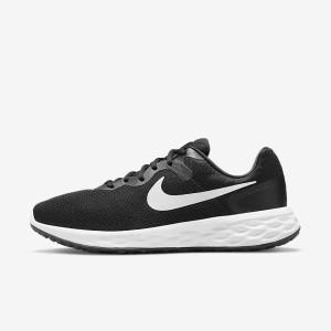 παπουτσια για τρεξιμο Nike Revolution 6 (Extra φαρδια) ανδρικα μαυρα γκρι ασπρα | NK786AHM