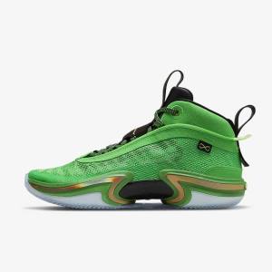 παπουτσια μπασκετ Nike Air Jordan XXXVI ανδρικα πρασινο μαυρα ανοιχτο πρασινο μεταλλικός χρυσο χρωμα | NK387YEI