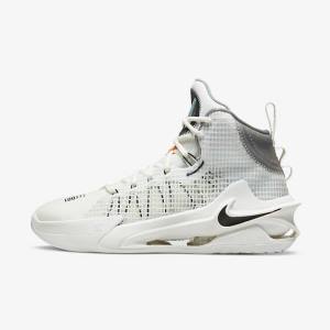 παπουτσια μπασκετ Nike Air Zoom G.T. Jump ανδρικα ασπρα μαυρα ασπρα | NK608GMZ