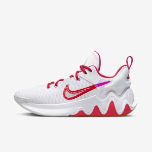 παπουτσια μπασκετ Nike Giannis Immortality ανδρικα ασπρα ροζ Πλατίνα κοκκινα | NK876QLS