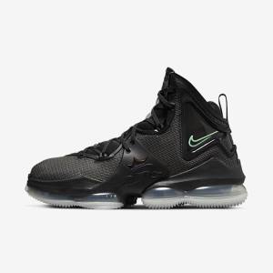 παπουτσια μπασκετ Nike LeBron 19 ανδρικα μαυρα σκούρο γκρι πρασινο | NK268KFH