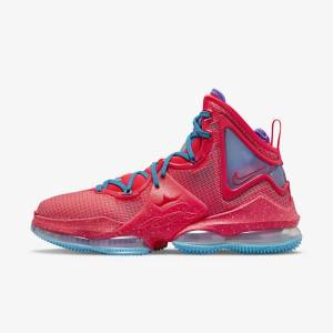 παπουτσια μπασκετ Nike LeBron 19 ανδρικα κοκκινα μπλε μωβ κοκκινα | NK857SNG