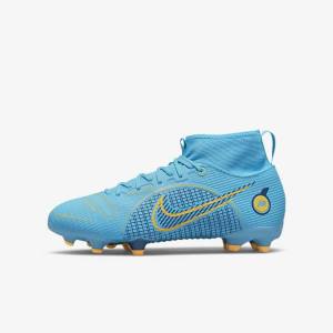 παπουτσια ποδοσφαιρου Nike Jr. Mercurial Superfly 8 Academy MG Older Multi-Ground παιδικα μπλε πορτοκαλι | NK016WSL