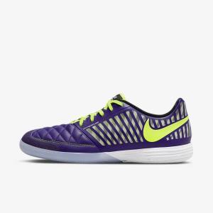 παπουτσια ποδοσφαιρου Nike Lunar Gato II IC Indoor Court ανδρικα μωβ μαυρα ασπρα | NK563EQK