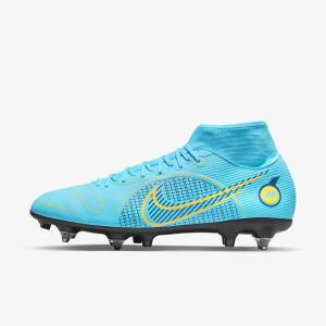 παπουτσια ποδοσφαιρου Nike Mercurial Superfly 8 Academy SG-PRO Anti-Clog Traction Soft-Grounds γυναικεια μπλε πορτοκαλι | NK056VGU