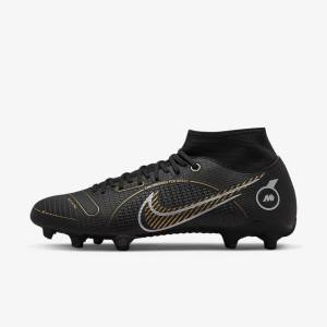 παπουτσια ποδοσφαιρου Nike Mercurial Superfly 8 Academy MG Multi-Grounds ανδρικα μαυρα μεταλλικός ασημι γκρι μεταλλικός χρυσο χρωμα | NK057XPE