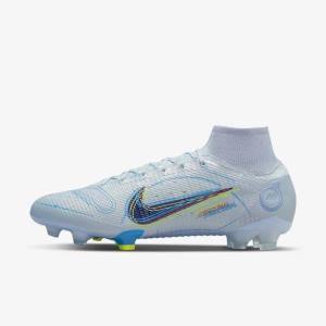 παπουτσια ποδοσφαιρου Nike Mercurial Superfly 8 Elite FG Firm-Grounds ανδρικα γκρι ανοιχτο μπλε μπλε | NK452OFZ