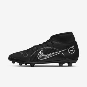 παπουτσια ποδοσφαιρου Nike Mercurial Superfly 8 Club MG Multi-Grounds ανδρικα μαυρα γκρι μεταλλικός ασημι | NK459LAI