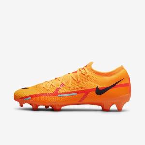 παπουτσια ποδοσφαιρου Nike Phantom GT2 Pro FG Firm-Ground ανδρικα πορτοκαλι ανοιχτο κοκκινα μαυρα | NK985LDB