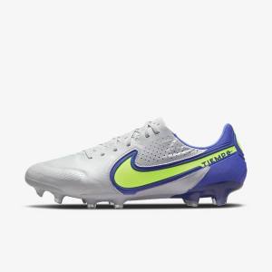 παπουτσια ποδοσφαιρου Nike Tiempo Legend 9 Elite FG Firm-Ground γυναικεια γκρι μπλε | NK103TLF