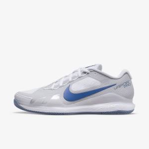 παπουτσια τενις Nike NikeCourt Air Zoom Vapor Pro Hard-Court ανδρικα ασπρα γκρι σκουρο μπλε | NK312ZQN