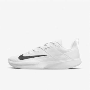 παπουτσια τενις Nike NikeCourt Vapor Lite Hard Court ανδρικα ασπρα μαυρα | NK710QEK